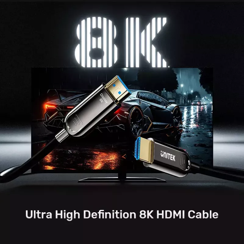 Kabel HDMI Unitek C11085GY01-20M 20 m HDMI 2.1 48 Gbit/s 4K@144Hz 8K@60Hz Czarny
