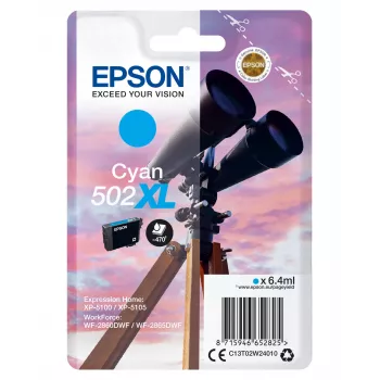 Epson Singlepack Cyan 502XL Tusz, wysoka wydajność (XL), Cyan, 6,4 ml, 1 szt., 470 stron