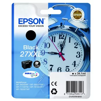 Epson Alarm clock 27XXL DURABrite Ultra wkład atramentowy 1 szt. Oryginalny Czarny