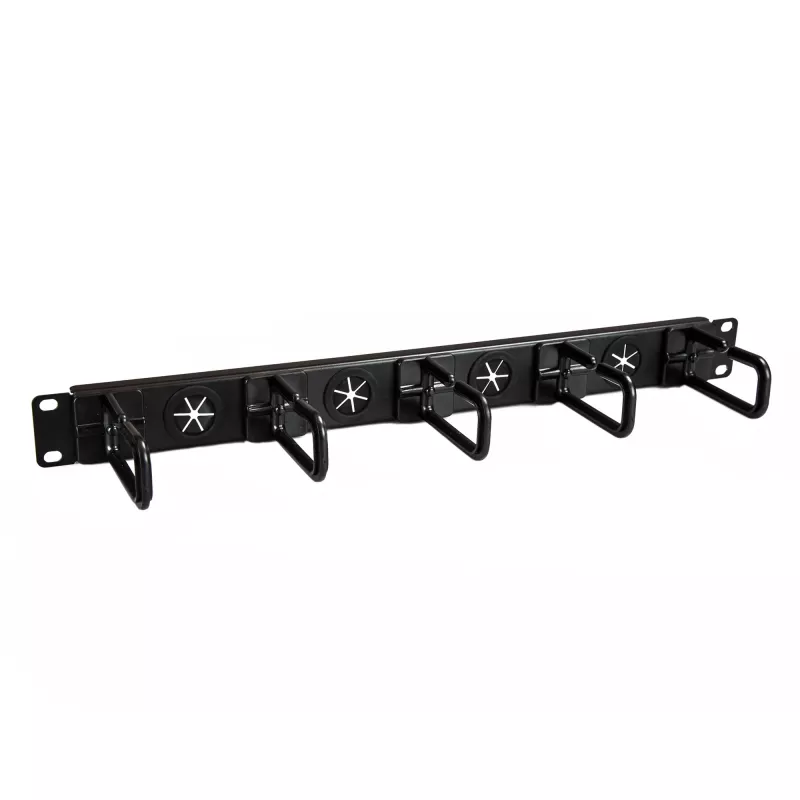 StarTech.com 1U 19-calowy organizer kabli – panel zarządzania kablami z hakami typu D Ring do szaf sieciowych/serwerowych – poziomy panel przepustowy do centrów danych z otworami przelotowymi z osprzętem montażowym – EIA/ECA-310-E