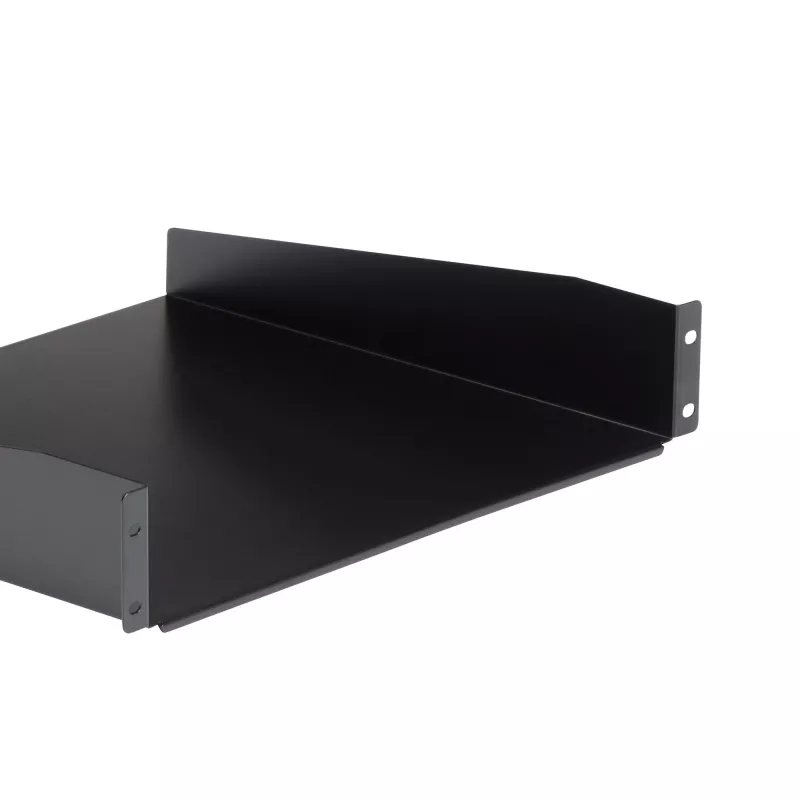 StarTech.com Półka serwerowa 2U do szafy rack - Uniwersalna półka wspornikowa do montażu w szafie rack 19 cali na sprzęt sieciowy i szafy - Wytrzymała stal – Udźwig 20 kg - 16 cali głębokości, czarna