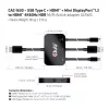 CLUB3D USB Type C + HDMI™ + MiniDisplayPort™ 1.2 to HDMI™ 4K60Hz HDR M/M Active Adapter 32AWG