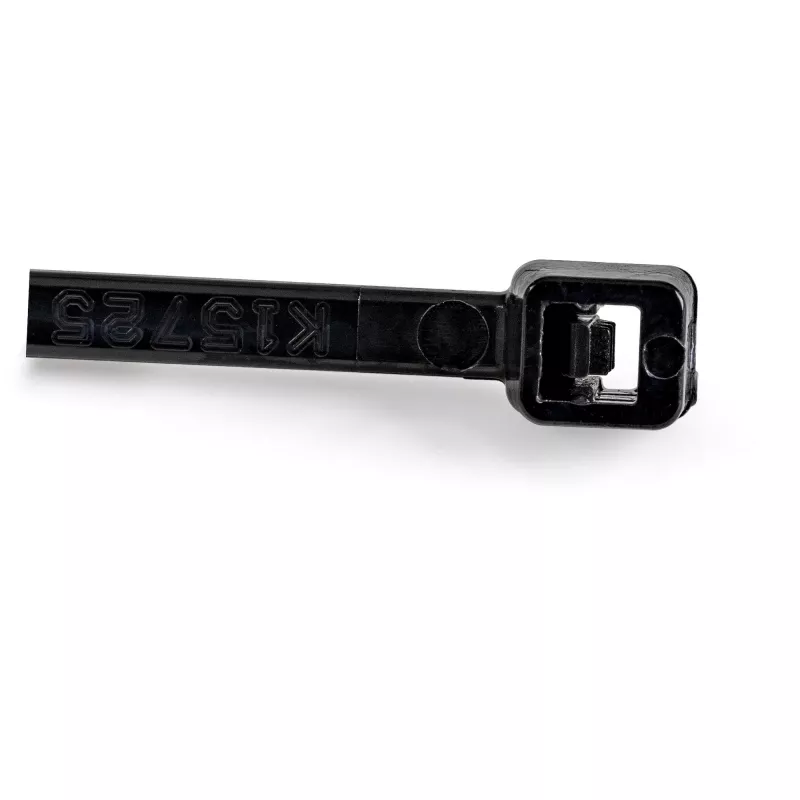 StarTech.com 100-Pack 6 inch(15cm) kabel Ties - 1/8 inch(3.6mm) wide, 1-3/8 inch(39mm) Bundle Diameter, 40lb(18kg) Tensile Strength, Nylon Self Locking Zip Ties with Curved Tip, UL Listed, Czarny - TAA