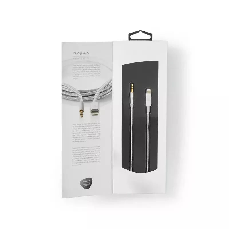 Kabel Nedis CCTB39940AL10 Lightning 1 m aluminiowy ze złączem 3,5 mm