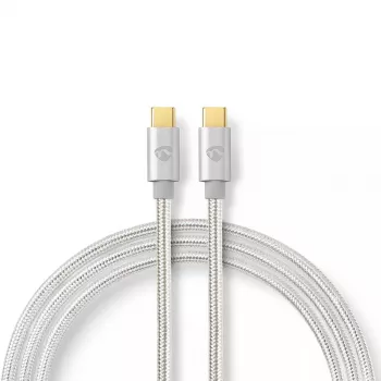 Kabel USB Nedis CCTB60800AL20 USB 2.0 2 m USB C Srebrny