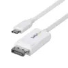 StarTech.com 6ft (2m) USB-C to DisplayPort 1.2 kabel, Bidirectional, 4K 60Hz, biały Video Adapter Cord for Apple MacBook Pro / Air M1 M2 M3 M4, Mac Mini / Studio, Thunderbolt Kompatybilny