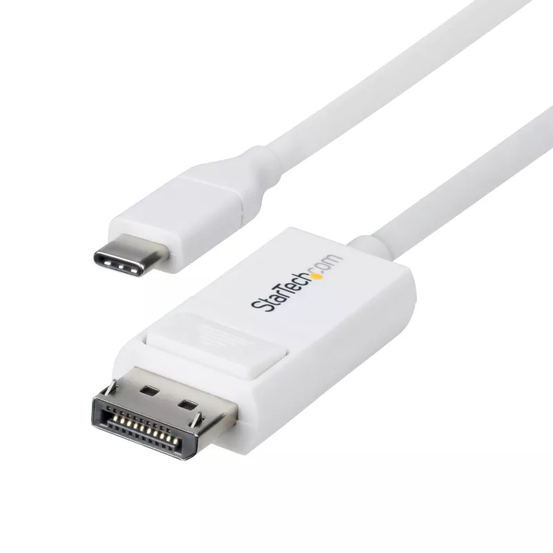 StarTech.com 6ft (2m) USB-C to DisplayPort 1.2 kabel, Bidirectional, 4K 60Hz, biały Video Adapter Cord for Apple MacBook Pro / Air M1 M2 M3 M4, Mac Mini / Studio, Thunderbolt Kompatybilny