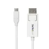 StarTech.com 6ft (2m) USB-C to DisplayPort 1.2 kabel, Bidirectional, 4K 60Hz, biały Video Adapter Cord for Apple MacBook Pro / Air M1 M2 M3 M4, Mac Mini / Studio, Thunderbolt Kompatybilny