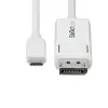 StarTech.com 6ft (2m) USB-C to DisplayPort 1.2 kabel, Bidirectional, 4K 60Hz, biały Video Adapter Cord for Apple MacBook Pro / Air M1 M2 M3 M4, Mac Mini / Studio, Thunderbolt Kompatybilny