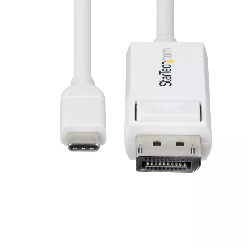 StarTech.com 6ft (2m) USB-C to DisplayPort 1.2 kabel, Bidirectional, 4K 60Hz, biały Video Adapter Cord for Apple MacBook Pro / Air M1 M2 M3 M4, Mac Mini / Studio, Thunderbolt Kompatybilny