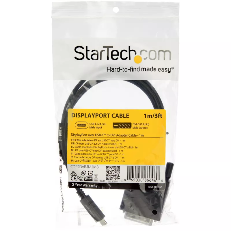 StarTech.com Kabel USB-C do DVI 1 m - 1920 x 1200 - Czarny
