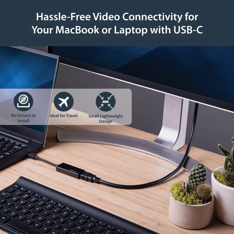 StarTech.com Adapter USB-C na HDMI z 4K 30 Hz - czarny, USB 3.2 Gen 2 (3.1 Gen 2), USB typu C, wyjście HDMI, 3840 x 2160 pikseli