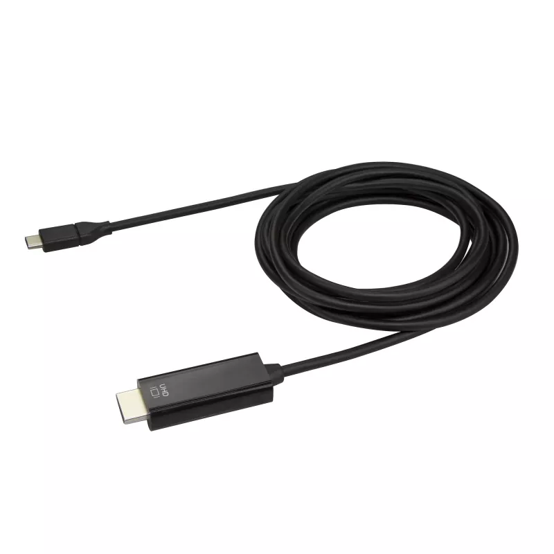 Kabel StarTech.com 10 stóp (3 m) USB-C do HDMI – 4K 60 Hz, USB typu C do HDMI 2.0, adapter wideo – zgodny z Thunderbolt 3 – laptop do monitora/ekranu HDMI – DP 1.2 Alt Mode HBR2 – czarny