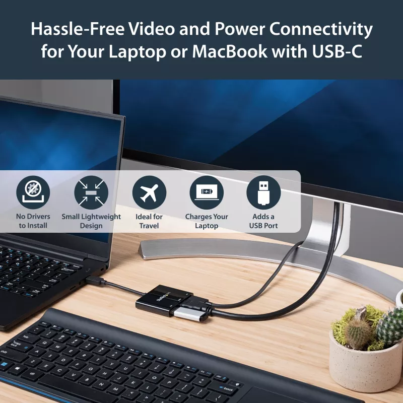 StarTech.com USB-C Multiport Adapter z HDMI - Port USB 3.0 - 60W PD - Czarny