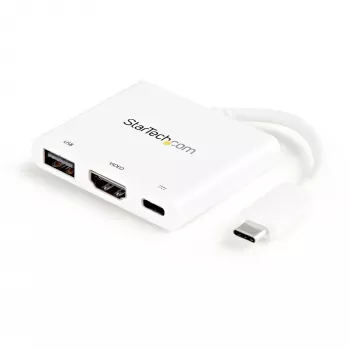 StarTech.com Wieloportowy adapter USB-C z HDMI - port USB 3.0 - 60 W PD - biały
