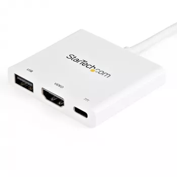 StarTech.com Wieloportowy adapter USB-C z HDMI - port USB 3.0 - 60 W PD - biały
