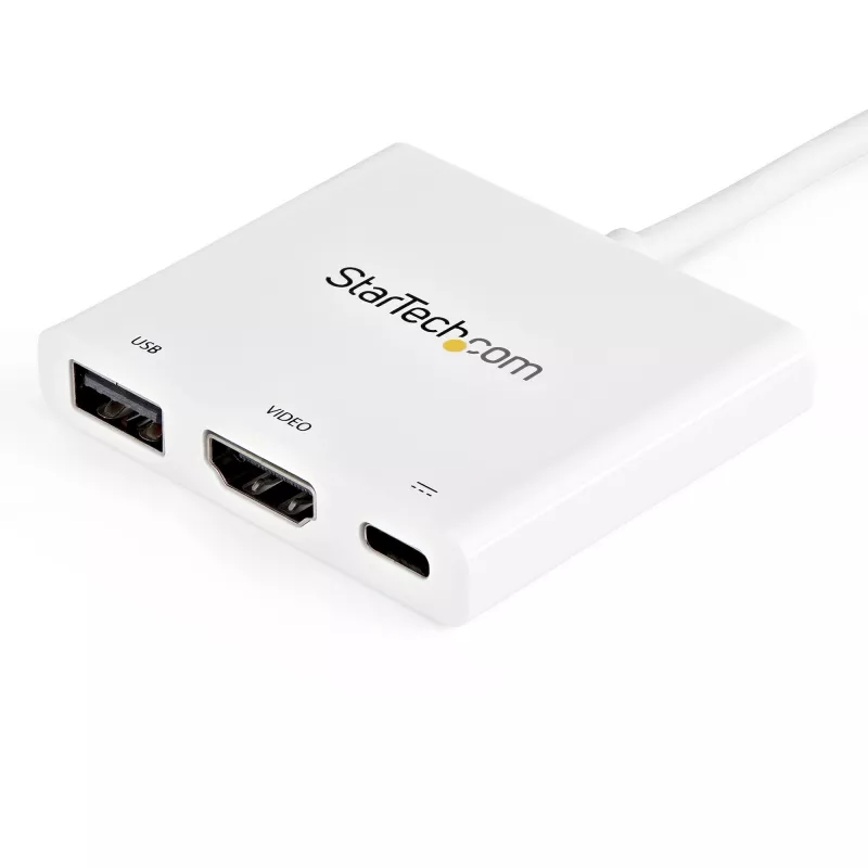 StarTech.com Wieloportowy adapter USB-C z HDMI - port USB 3.0 - 60 W PD - biały