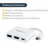 StarTech.com Wieloportowy adapter USB-C z HDMI - port USB 3.0 - 60 W PD - biały