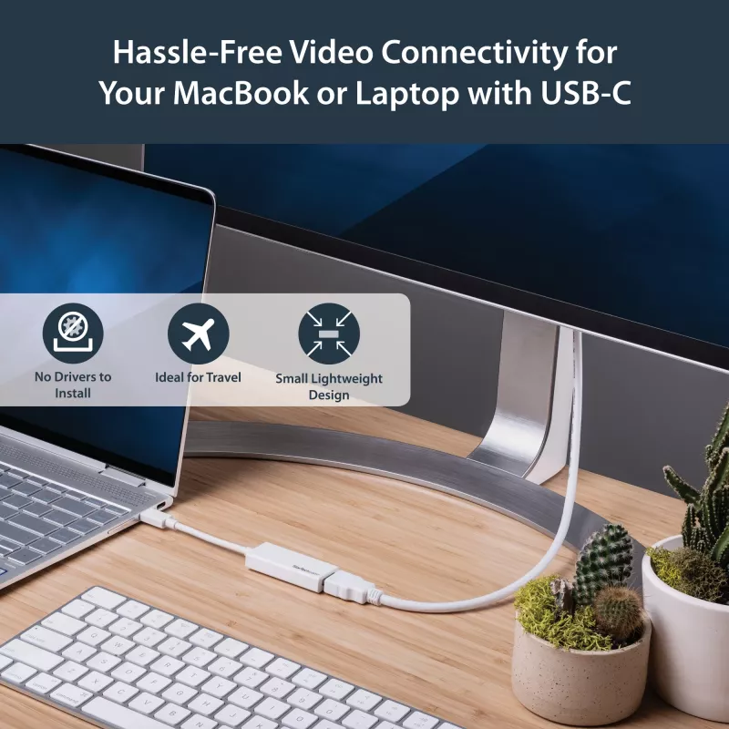 StarTech.com Adapter USB-C na HDMI 4K 30Hz - Biały, USB Typ-C, Wyjście HDMI, 3840 x 2160 pikseli