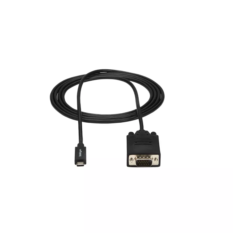 StarTech.com 6 ft/2 m Kabel USB-C do VGA - 1920x1200/1080p Aktywny adapter kablowya wideo USB-C do VGA - Kompatybilny z Thunderbolt 3 - Laptop do monitora/projektora VGA - DP Alt Mode HBR2