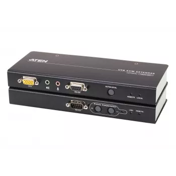 Przedłużacz KVM USB VGA ATEN z audio i RS-232 (200 m), nadajnik i odbiornik, przewodowy, 200 m, Cat5, 1920 x 1200 pikseli, przyciski