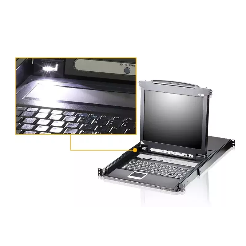 Przełącznik KVM ATEN CL5708M Montaż w szafie rack Czarny 1U 17 cali LCD