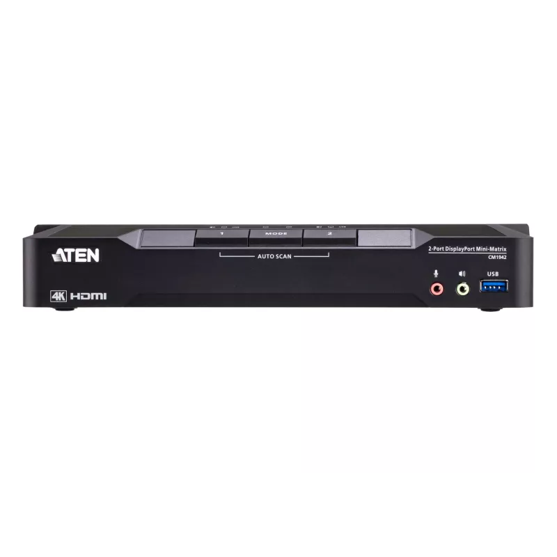 ATEN 2-portowy mini-macierzowy KVM Boundless z Dual Display 4K DisplayPort