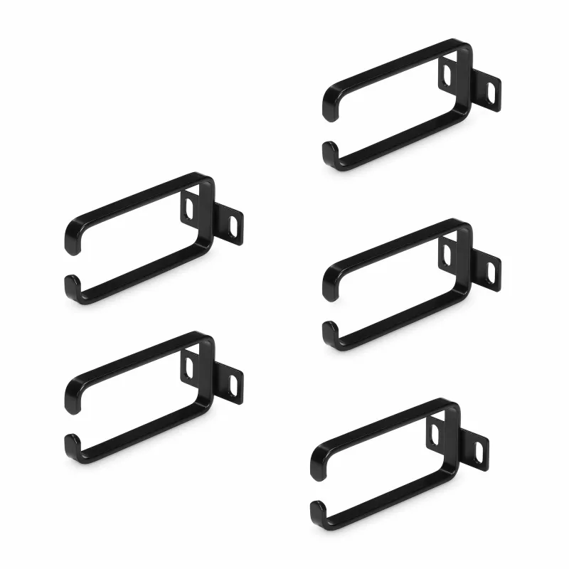 StarTech.com Zestaw 5 szt. pionowych haków typu D-ring do zarządzania kablami 1U, organizer kabli do szaf serwerowych/szaf stojących 19 cali, porządkowniki kabli w szafach sieciowych, pierścienie prowadzące kable