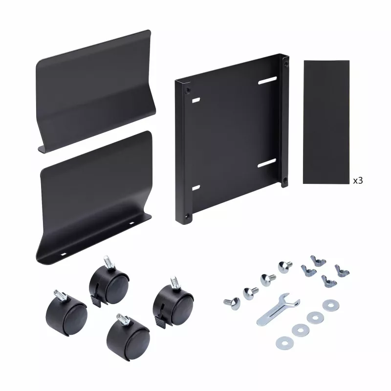 StarTech.com Wózek na komputer typu tower, jezdny mobilny stojak na CPU na kółkach, maks. obciążenie 21 kg, regulowany uchwyt na obudowę PC, podstawa podłogowa pod biurko, wózek stalowy