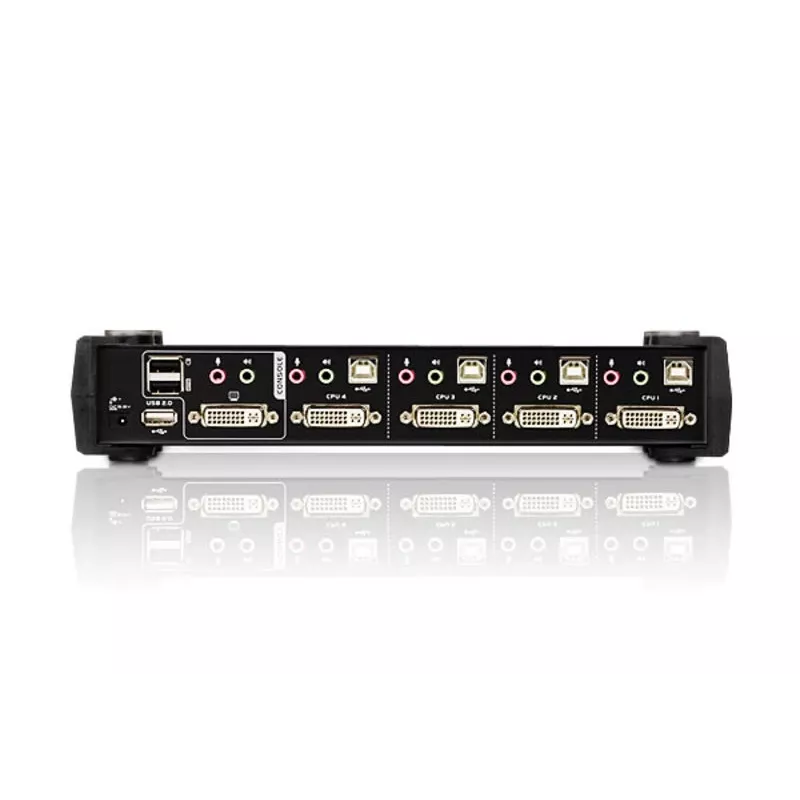 ATEN 4-Port USB DVI Dual Link KVM Switch with Audio & USB 2.0 Hub (KVM cables included)