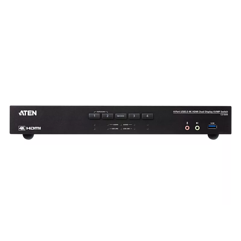 ATEN 4-Port USB 3.0 4K HDMI Dual Display KVMP™ Switch, 4096 x 2160 pikseli, 4K Ultra HD, 4,42 W, Czarny