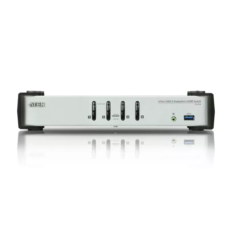 ATEN 4-Portowy Przełącznik USB 3.1 Gen 1 DisplayPort 1.1 KVMP™ z Głośnikami (kable KVM w zestawie)