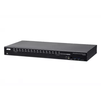 Przełącznik KVM ATEN 16-portowy USB 3.0 4K DisplayPort, 4096 x 2160 pikseli, 4K Ultra HD, 26,66 W, Czarny