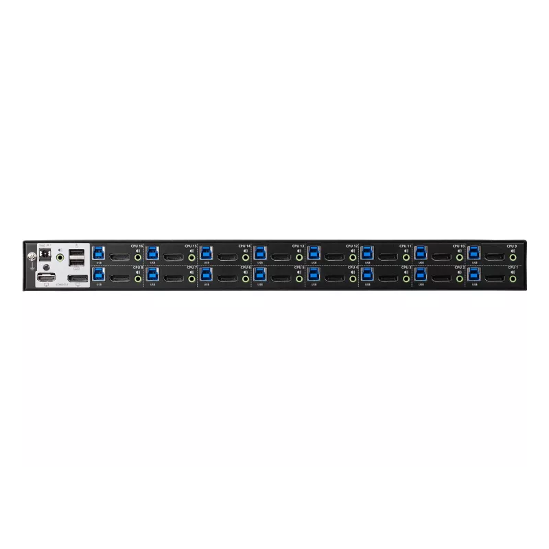 Przełącznik KVM ATEN 16-portowy USB 3.0 4K DisplayPort, 4096 x 2160 pikseli, 4K Ultra HD, 26,66 W, Czarny