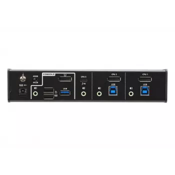 ATEN 3-Port USB-C DisplayPort Hybrid KVMP™ Switch, 4096 x 2160 pikseli, 4K Ultra HD, 5,78 W, Czarny