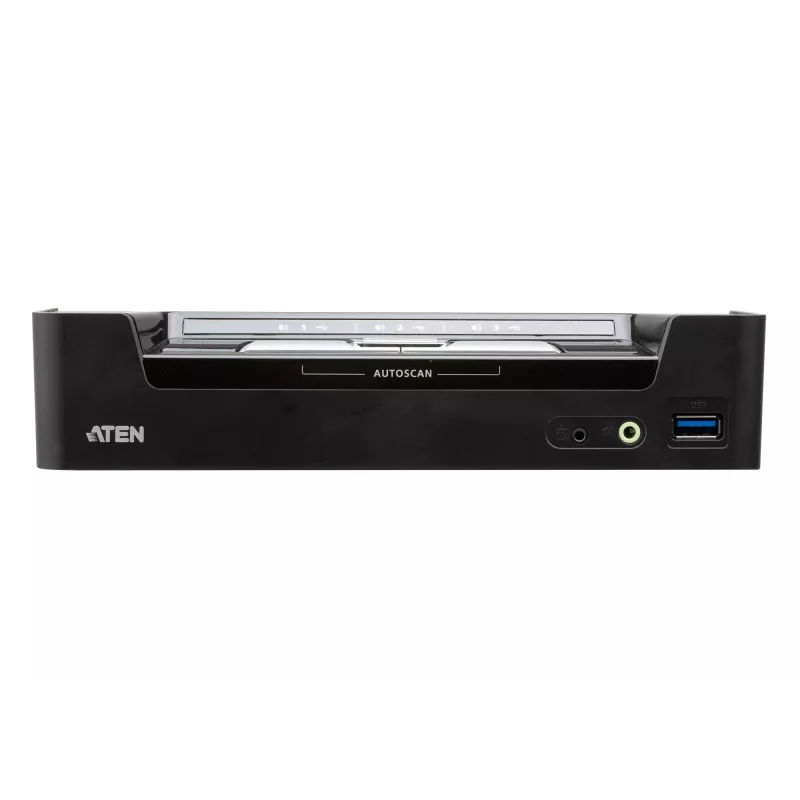 ATEN 3-Port USB-C DisplayPort Hybrid KVMP™ Switch, 4096 x 2160 pikseli, 4K Ultra HD, 5,78 W, Czarny