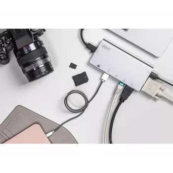 Wieloportowa stacja dokująca podróżna USB Type-C Digitus DA-70877