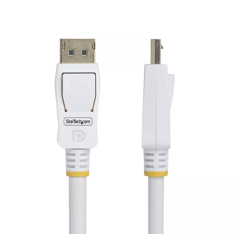 StarTech.com 10ft (3m) biały kabel DisplayPort 1.2 z certyfikatem VESA, 4K 60Hz, 21,6Gbps, złącza DP z zatrzaskiem, kabel DisplayPort DP 1.2, przewód do monitora DP, M/M