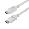 StarTech.com 10ft (3m) biały kabel DisplayPort 1.2 z certyfikatem VESA, 4K 60Hz, 21,6Gbps, złącza DP z zatrzaskiem, kabel DisplayPort DP 1.2, przewód do monitora DP, M/M
