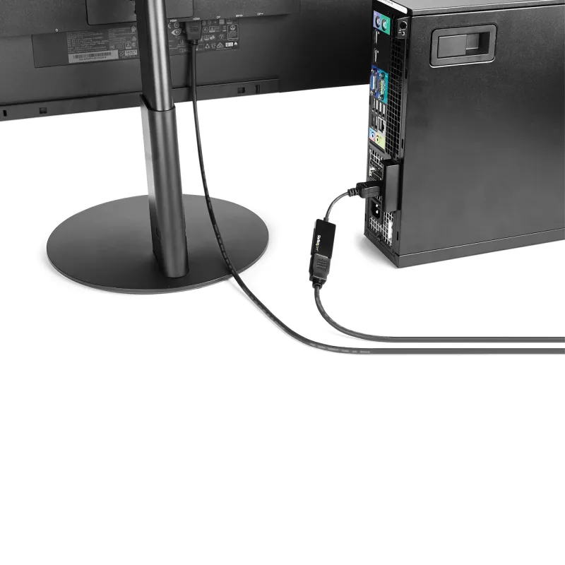 StarTech.com Adapter DisplayPort na HDMI - Aktywny konwerter wideo DP 1.4 na HDMI 2.0 4K 60 Hz - Przejściówka kabel DisplayPort na HDMI do monitora/telewizora/wyświetlacza - Zatrzaskowe złącze DP