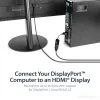 StarTech.com Adapter DisplayPort na HDMI - Aktywny konwerter wideo DP 1.4 na HDMI 2.0 4K 60 Hz - Przejściówka kabel DisplayPort na HDMI do monitora/telewizora/wyświetlacza - Zatrzaskowe złącze DP