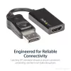 StarTech.com Adapter DisplayPort na HDMI - Aktywny konwerter wideo DP 1.4 na HDMI 2.0 4K 60 Hz - Przejściówka kabel DisplayPort na HDMI do monitora/telewizora/wyświetlacza - Zatrzaskowe złącze DP