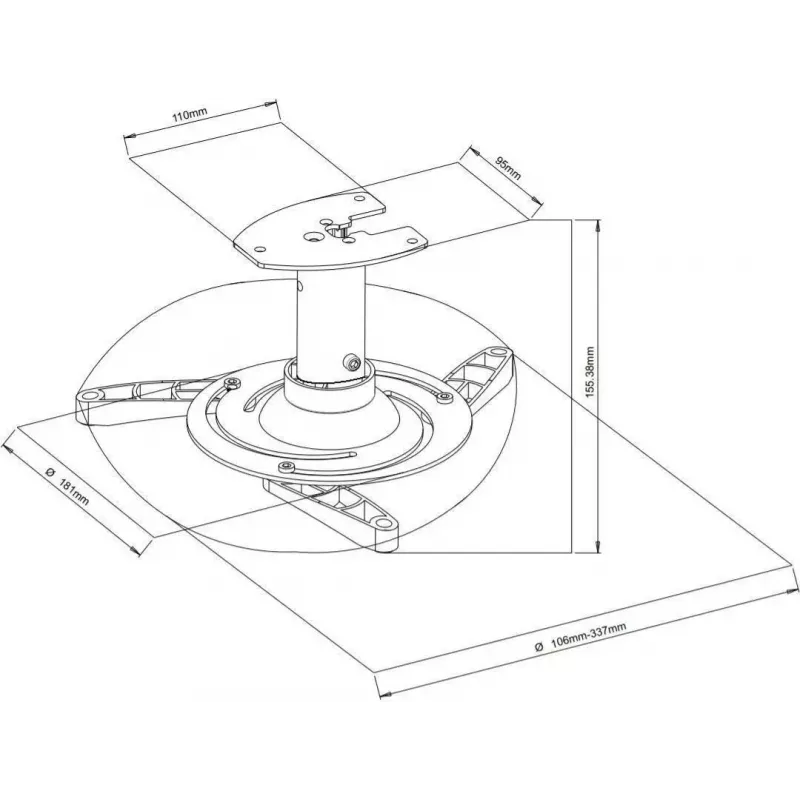 Vivolink VLMC101-H uchwyt do projektora sufitowy Biały