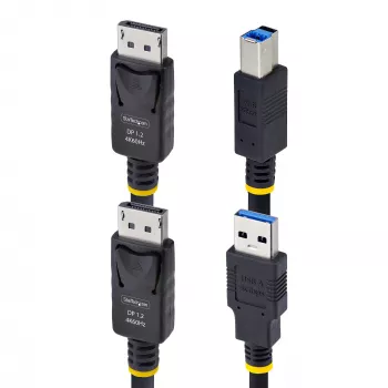 StarTech.com 1,8 m kabel KVM DisplayPort i USB 5 Gb/s, 4K 60 Hz, uniwersalnie kompatybilny kabel combo DP 1.2/USB 3.0 do przełączników KVM