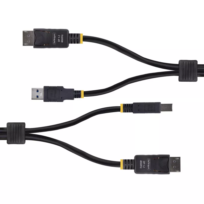 StarTech.com 1,8 m kabel KVM DisplayPort i USB 5 Gb/s, 4K 60 Hz, uniwersalnie kompatybilny kabel combo DP 1.2/USB 3.0 do przełączników KVM