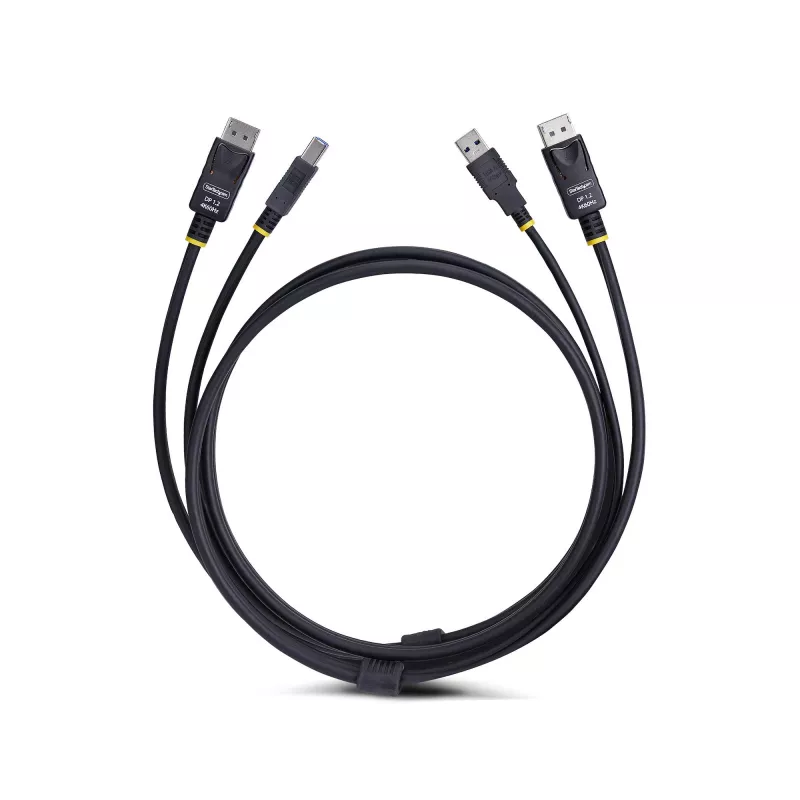 StarTech.com 1,8 m kabel KVM DisplayPort i USB 5 Gb/s, 4K 60 Hz, uniwersalnie kompatybilny kabel combo DP 1.2/USB 3.0 do przełączników KVM