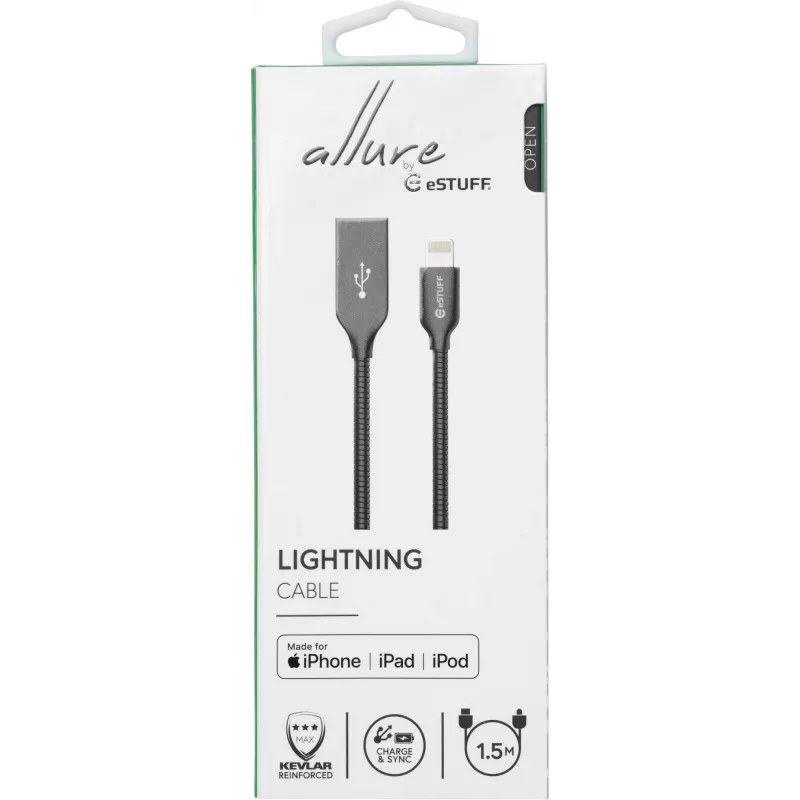 eSTUFF ES601165 kabel Lightning 1,5 m Szary