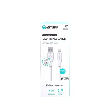 Kabel Lightning eSTUFF ES601270 2m Biały 2,4 A