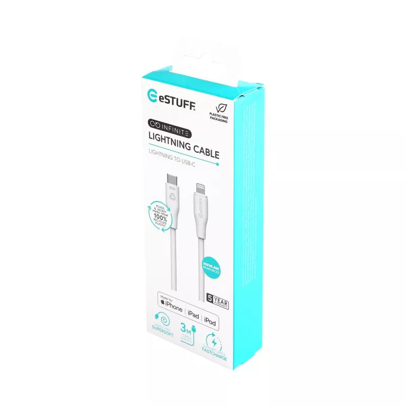 Kabel Lightning eSTUFF ES602370 3m USB C 2.4A 5V