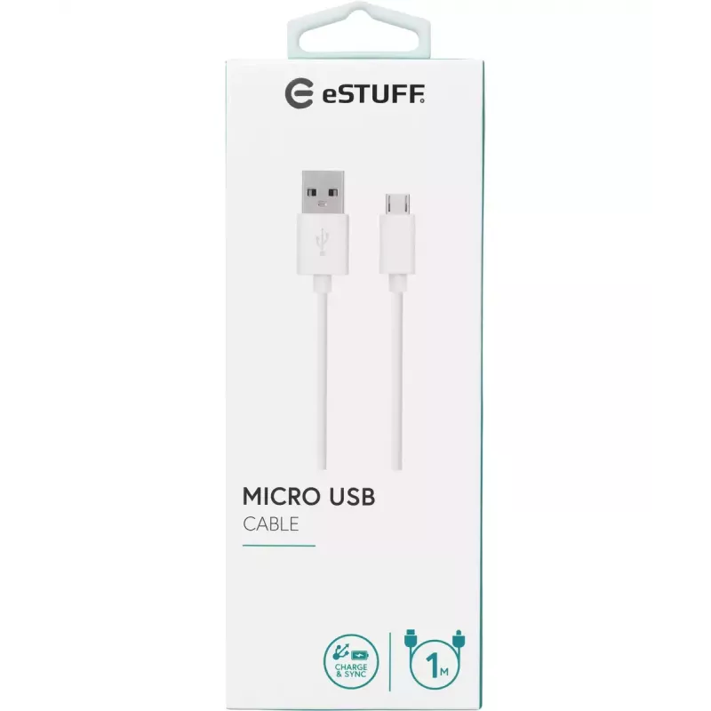 Kabel USB eSTUFF ES603007 USB 2.0 1 m USB A Micro-USB B Biały